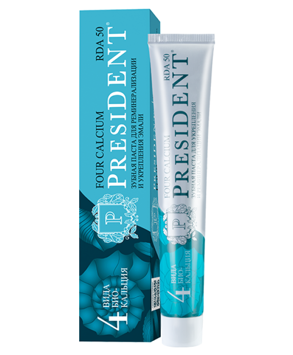 President 4 Calcium Toothpaste 75ml - Strengthening & Protecting Teeth