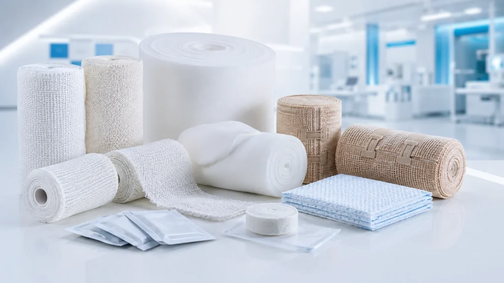 medical supplies on clean, glossy surface