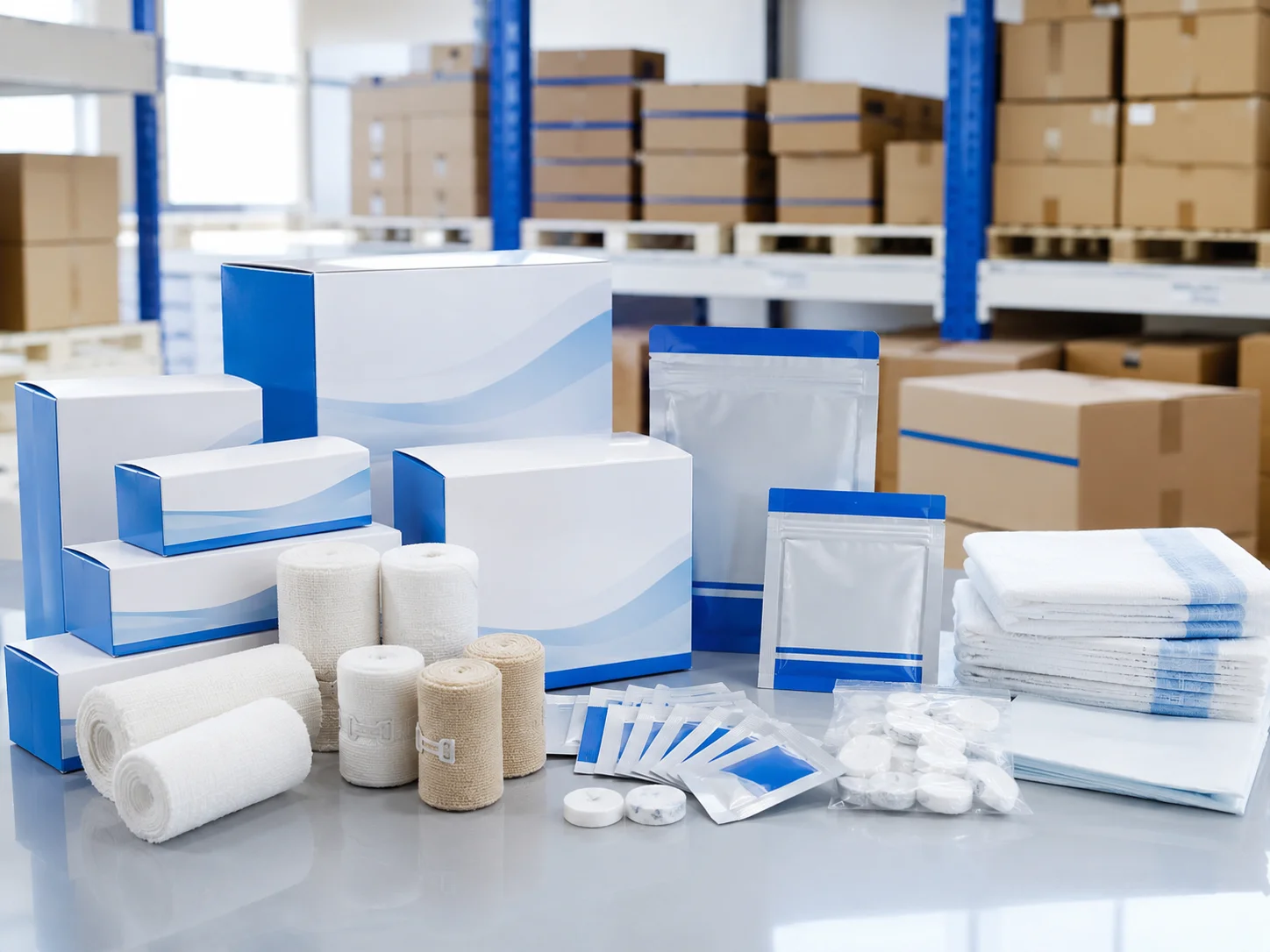 organized medical supplies in storage room