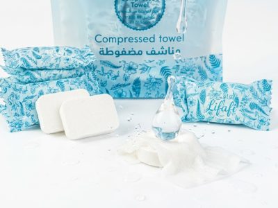 compressed towel tablets water