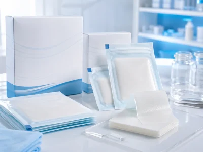 sterile medical supplies on a glossy surface